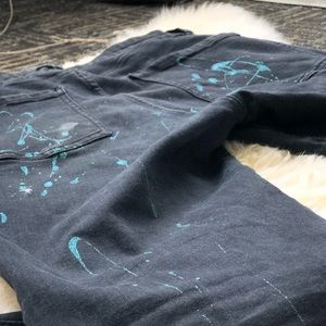 High Waist CustomPaint Mango Jeans in Charcoal sz8